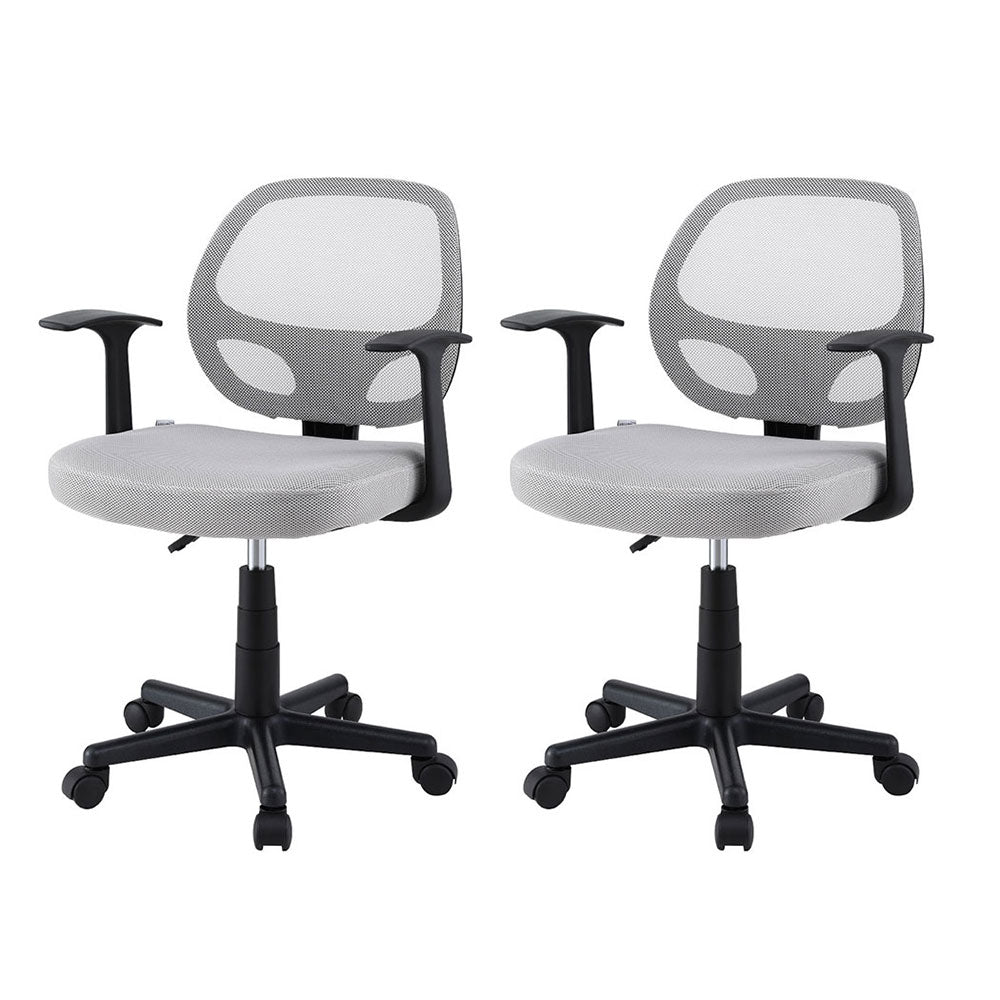 2x Mesh Office Chair Computer Gaming Desk Chairs Work Study Mid Back Grey - Furniture > Office > Office & Desk Chairs - Rivercity House & Home Co. (ABN 18 642 972 209) - Affordable Modern Furniture Australia
