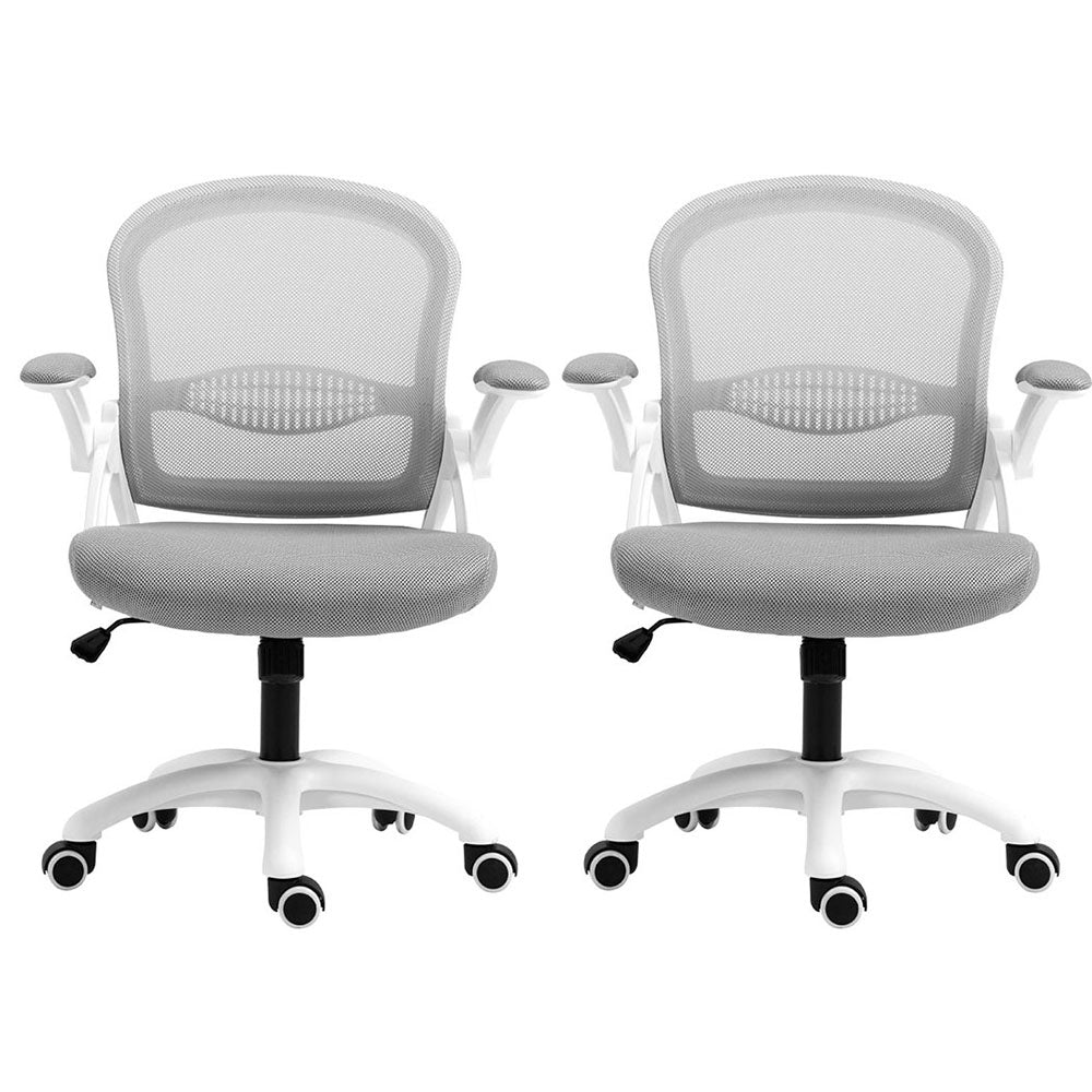 2x Mesh Office Chair Computer Gaming Desk Chairs Work Study Mid Back Grey - Furniture > Office > Office & Desk Chairs - Rivercity House & Home Co. (ABN 18 642 972 209) - Affordable Modern Furniture Australia