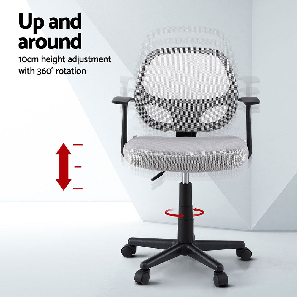 2x Mesh Office Chair Computer Gaming Desk Chairs Work Study Mid Back Grey - Furniture > Office > Office & Desk Chairs - Rivercity House & Home Co. (ABN 18 642 972 209) - Affordable Modern Furniture Australia