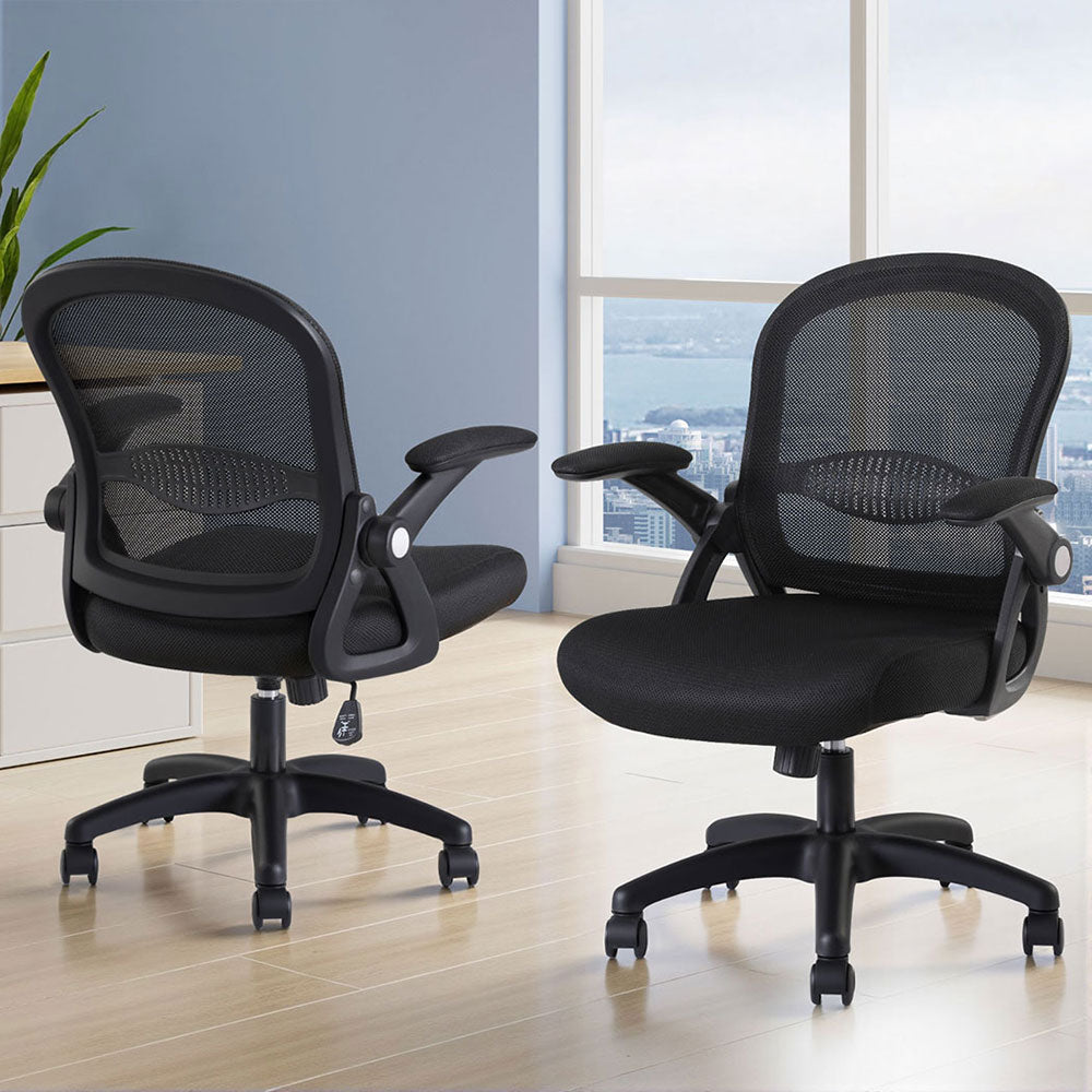 2x Mesh Office Chair Computer Gaming Desk Chairs Work Study Mid Back - Furniture > Office > Office & Desk Chairs - Rivercity House & Home Co. (ABN 18 642 972 209) - Affordable Modern Furniture Australia