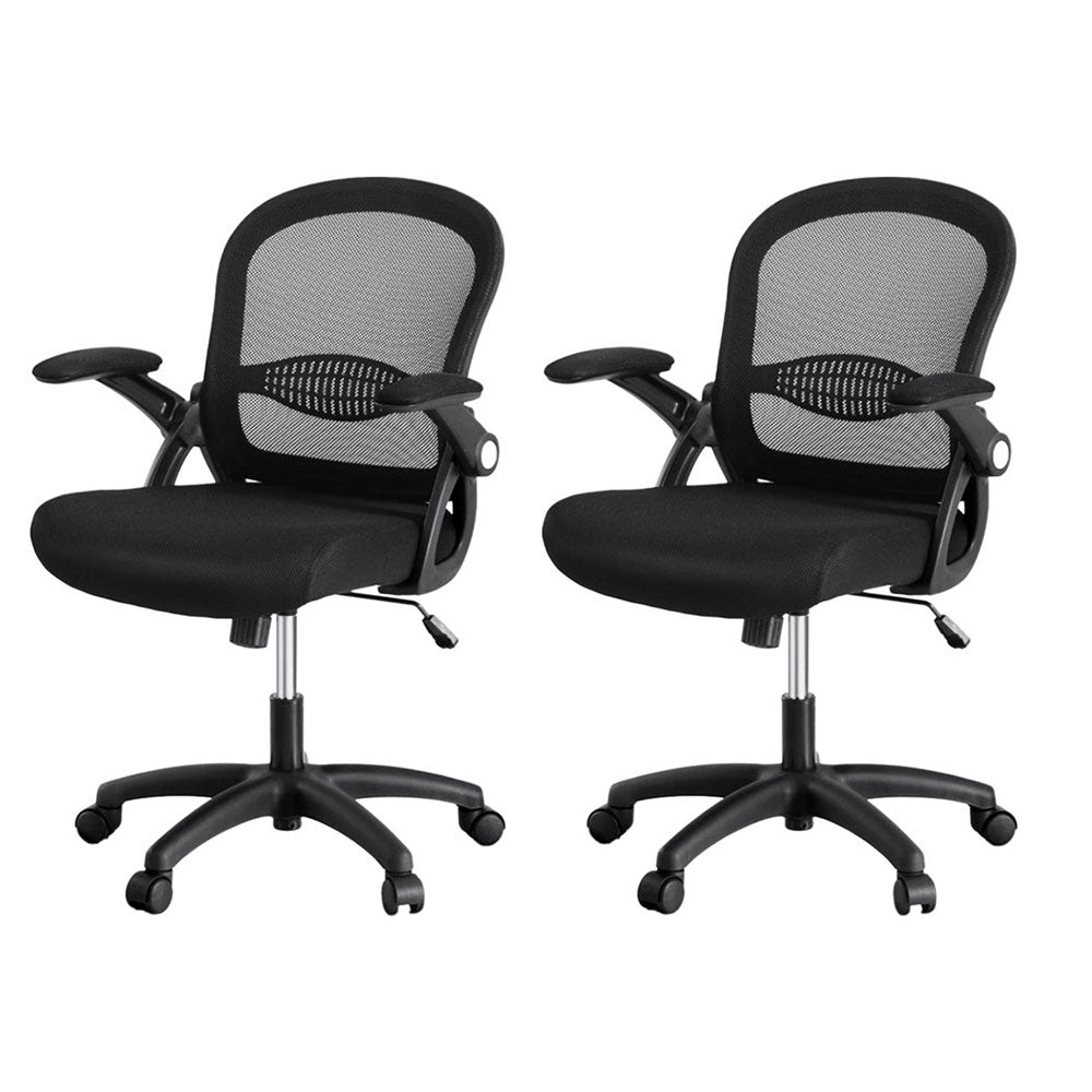 2x Mesh Office Chair Computer Gaming Desk Chairs Work Study Mid Back - Furniture > Office > Office & Desk Chairs - Rivercity House & Home Co. (ABN 18 642 972 209) - Affordable Modern Furniture Australia
