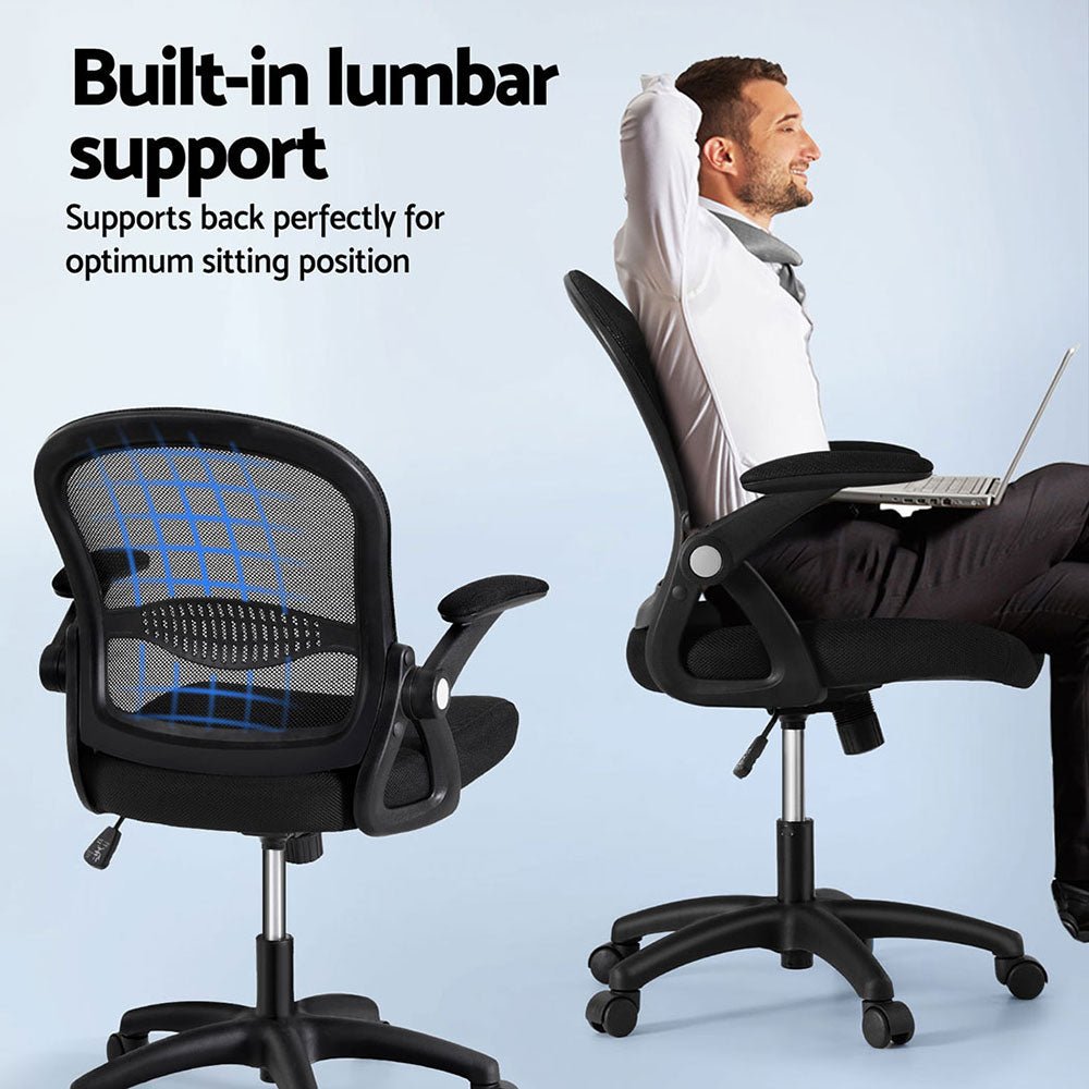 2x Mesh Office Chair Computer Gaming Desk Chairs Work Study Mid Back - Furniture > Office > Office & Desk Chairs - Rivercity House & Home Co. (ABN 18 642 972 209) - Affordable Modern Furniture Australia