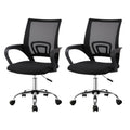 Set of 2 Mesh Office Chair Mid Back Black