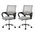 Set of 2 Mesh Office Chair Mid Back Grey