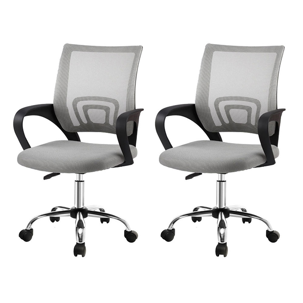 2x Mesh Office Chair Mid Back Grey - Furniture > Office > Office & Desk Chairs - Rivercity House & Home Co. (ABN 18 642 972 209) - Affordable Modern Furniture Australia