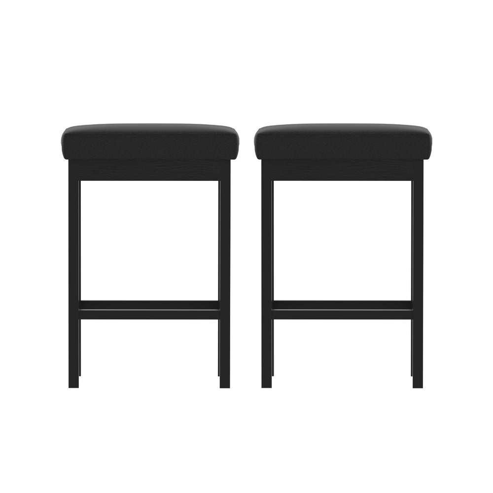 2x Metal Bar Stools PU Seat Dining Counter Chairs - Furniture > Bar Stools & Chairs > Table & Bar Stools - Rivercity House & Home Co. (ABN 18 642 972 209) - Affordable Modern Furniture Australia