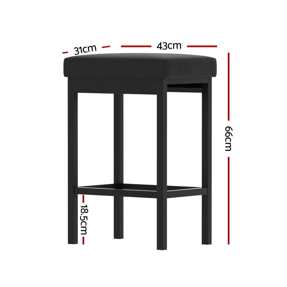 2x Metal Bar Stools PU Seat Dining Counter Chairs - Furniture > Bar Stools & Chairs > Table & Bar Stools - Rivercity House & Home Co. (ABN 18 642 972 209) - Affordable Modern Furniture Australia
