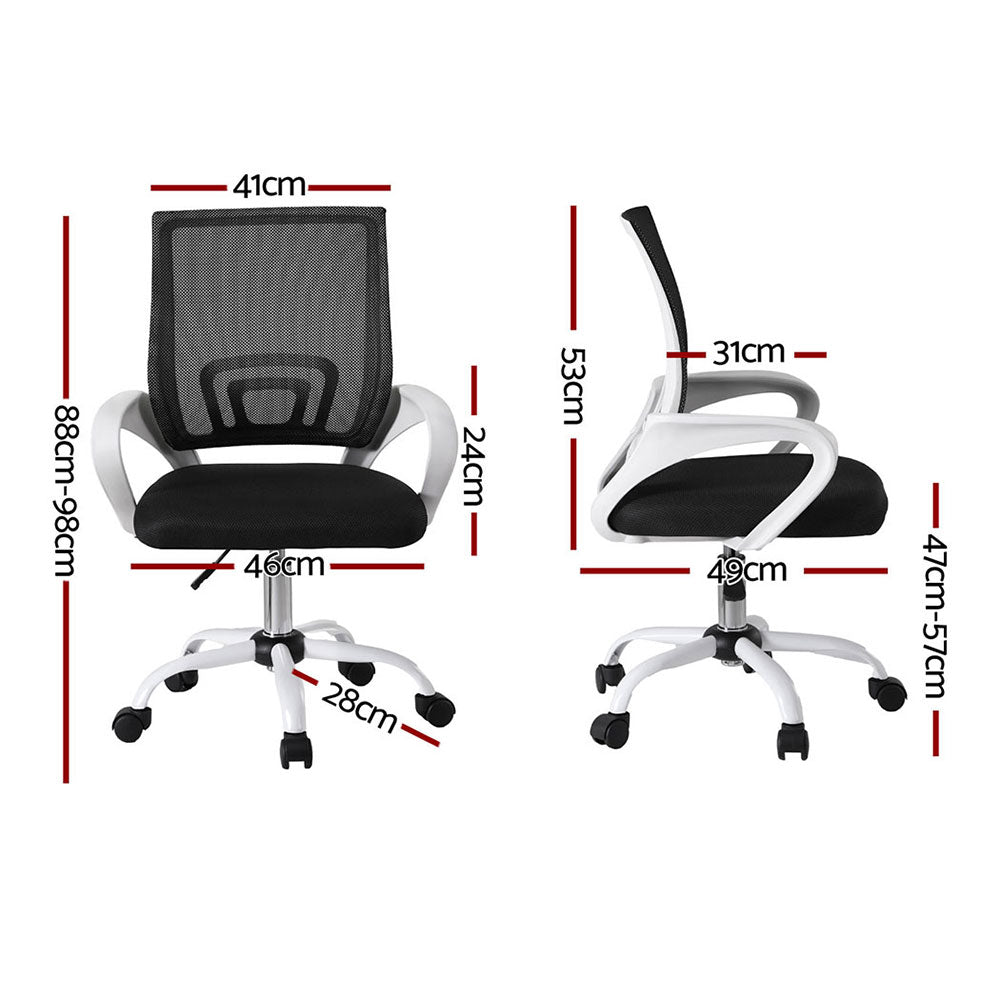 2x Office Chair Mesh Computer Gaming Desk Chairs Work Study Mid Back - Furniture > Office > Office & Desk Chairs - Rivercity House & Home Co. (ABN 18 642 972 209) - Affordable Modern Furniture Australia