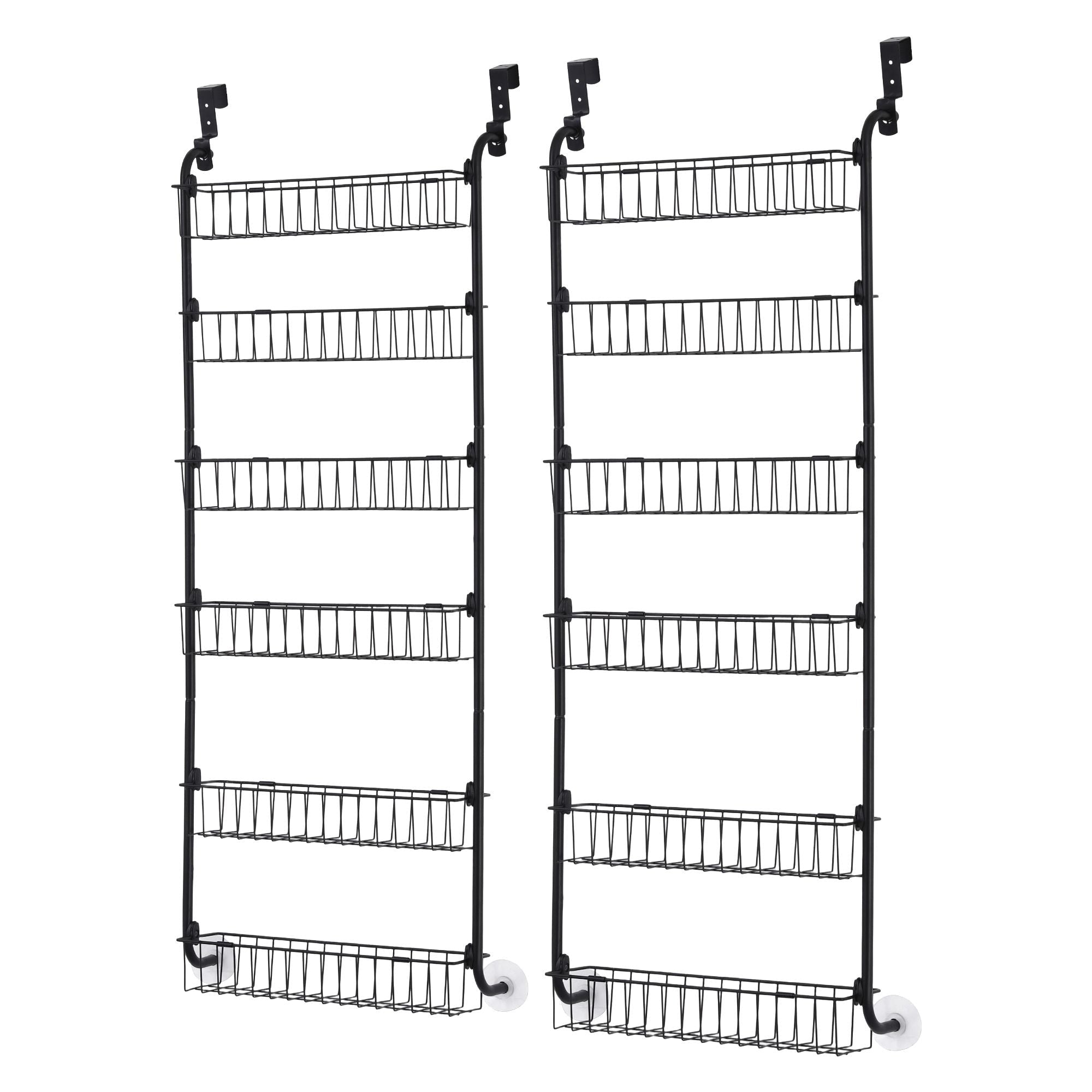 2x Over Door Storage Pantry Organiser 6 - Tier Metal Hanger Hook Black - Tools > Tools Storage > Wall Storage Racks - Rivercity House & Home Co. (ABN 18 642 972 209) - Affordable Modern Furniture Australia