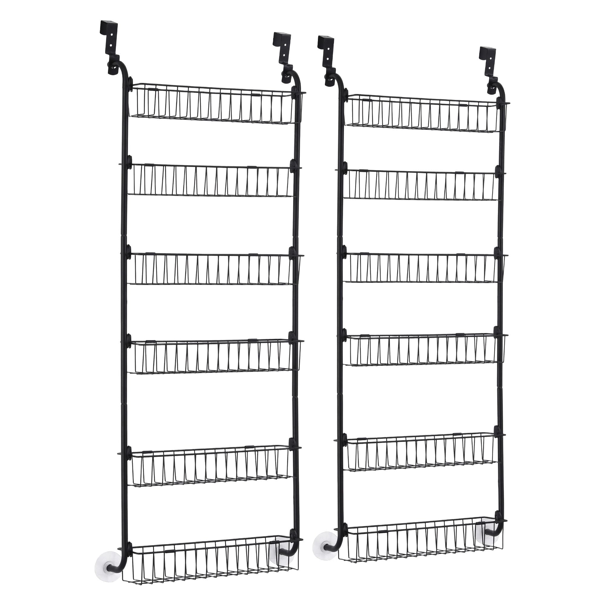 2x Over Door Storage Pantry Organiser 6 - Tier Metal Hanger Hook Black - Tools > Tools Storage > Wall Storage Racks - Rivercity House & Home Co. (ABN 18 642 972 209) - Affordable Modern Furniture Australia