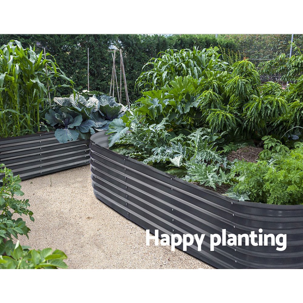 2x Raised Green Fingers Garden Bed 240X80X42cm Oval Planter Box Container Galvanised - Home & Garden > Garden Beds > Garden Beds & Planters - Rivercity House & Home Co. (ABN 18 642 972 209) - Affordable Modern Furniture Australia