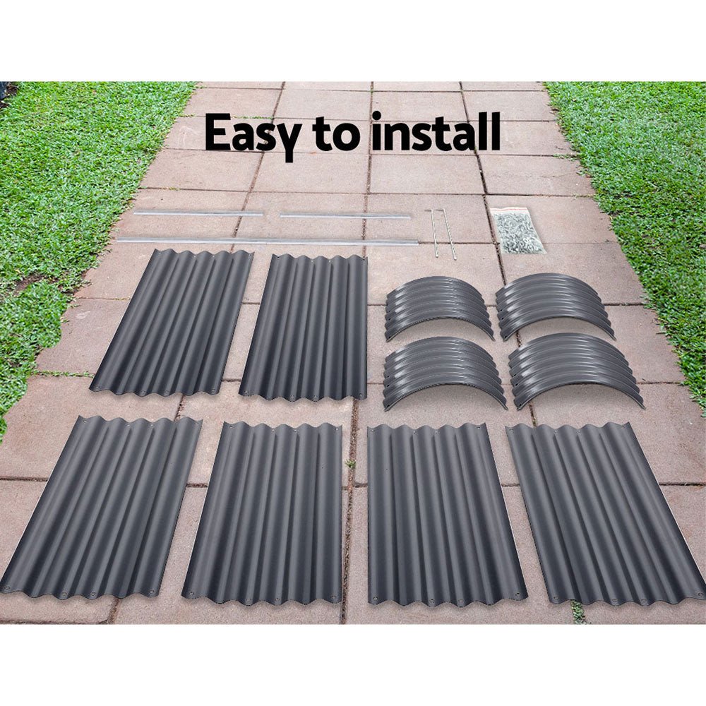 2x Raised Green Fingers Garden Bed 240X80X42cm Oval Planter Box Container Galvanised - Home & Garden > Garden Beds > Garden Beds & Planters - Rivercity House & Home Co. (ABN 18 642 972 209) - Affordable Modern Furniture Australia