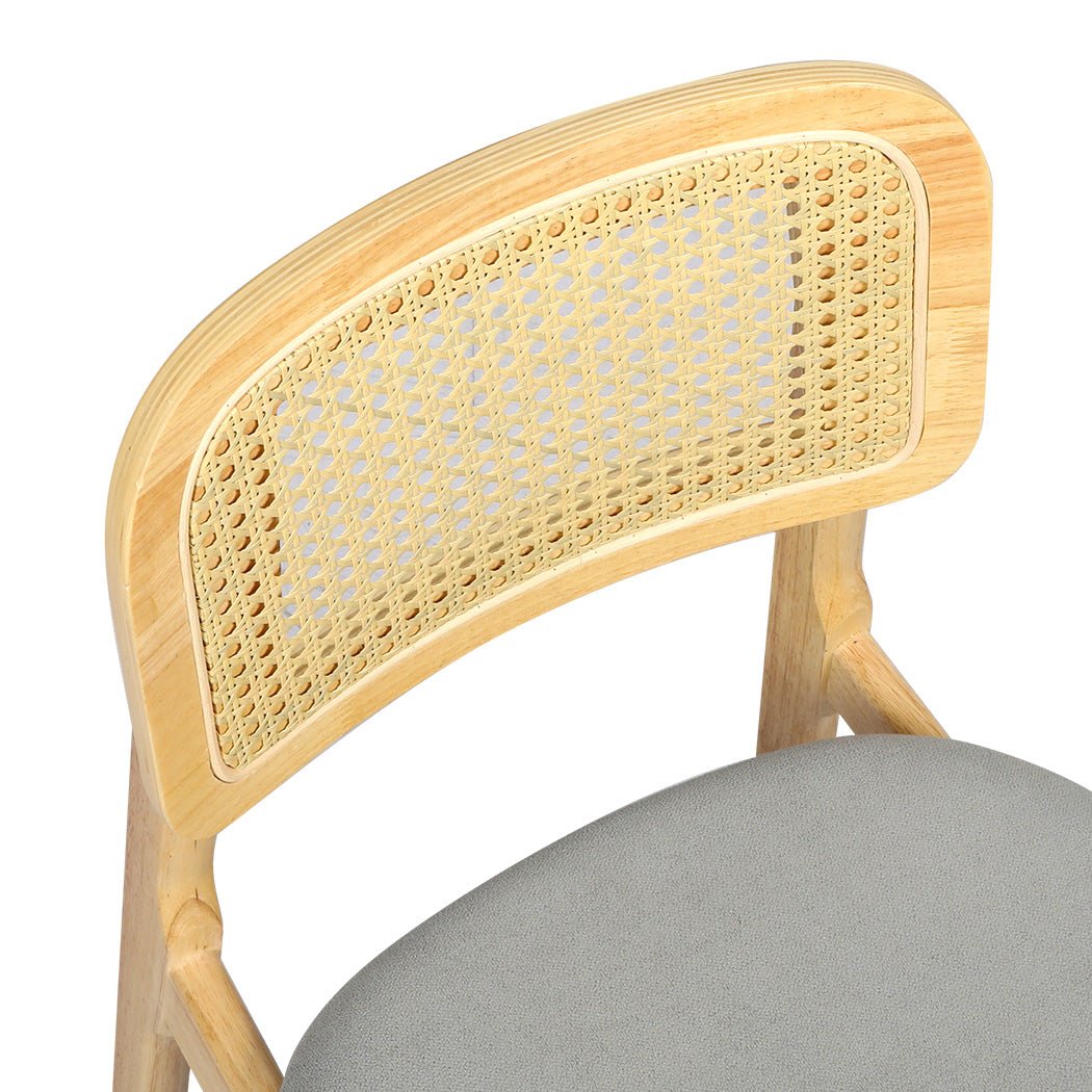 2x Rattan Armless Dining Chairs with Wood Frame - Natural - Rivercity House & Home Co. (ABN 18 642 972 209) - Affordable Modern Furniture Australia
