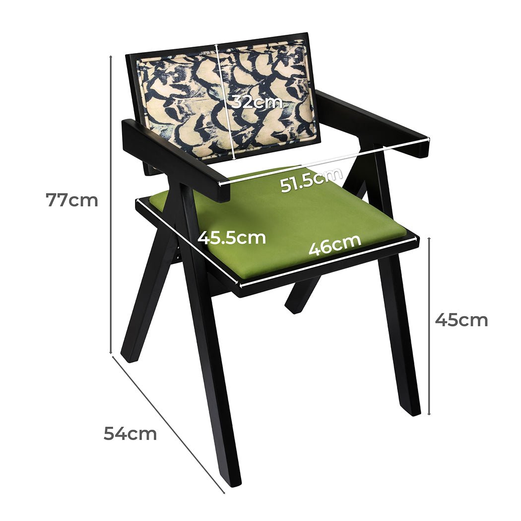 2X Retro Dining Chairs with Backrest and Cushions - Green - Rivercity House & Home Co. (ABN 18 642 972 209) - Affordable Modern Furniture Australia