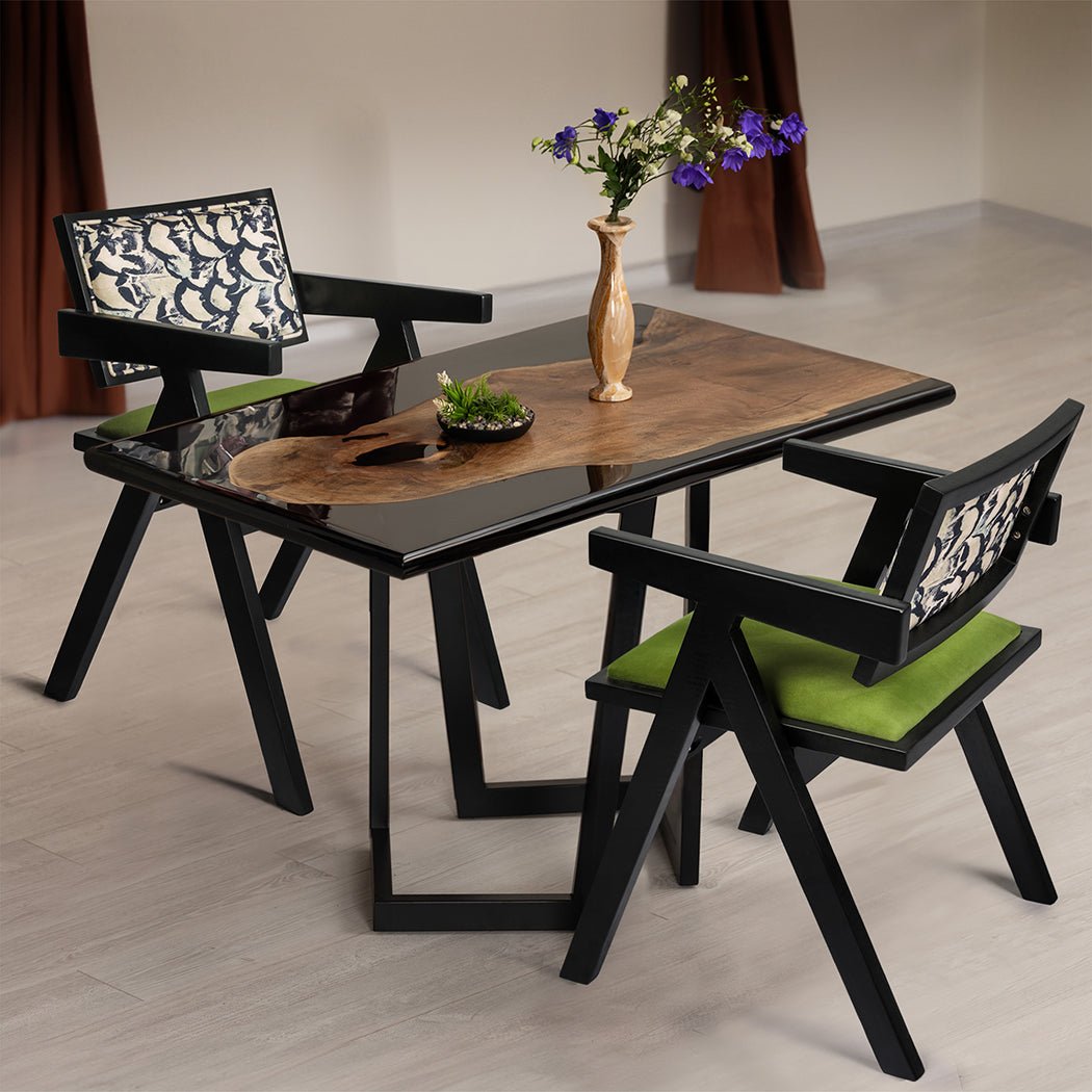 2X Retro Dining Chairs with Backrest and Cushions - Green - Rivercity House & Home Co. (ABN 18 642 972 209) - Affordable Modern Furniture Australia