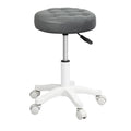 Set of 2 Rolling Swivel Bar Stool with PU Leather Seat - Grey