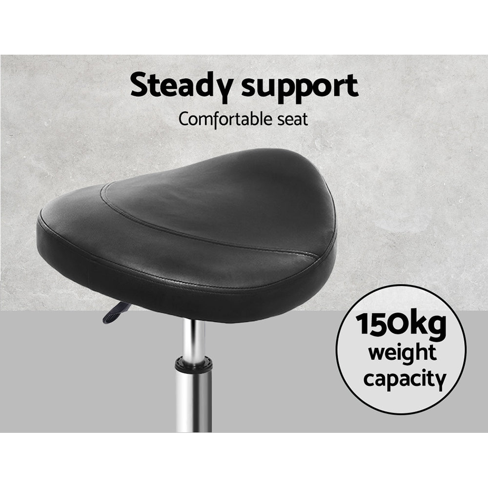2X Saddle Salon Stool Swivel Barber Hair Dress Chair Hydraulic Lift Black - Furniture > Bar Stools & Chairs - Rivercity House & Home Co. (ABN 18 642 972 209) - Affordable Modern Furniture Australia
