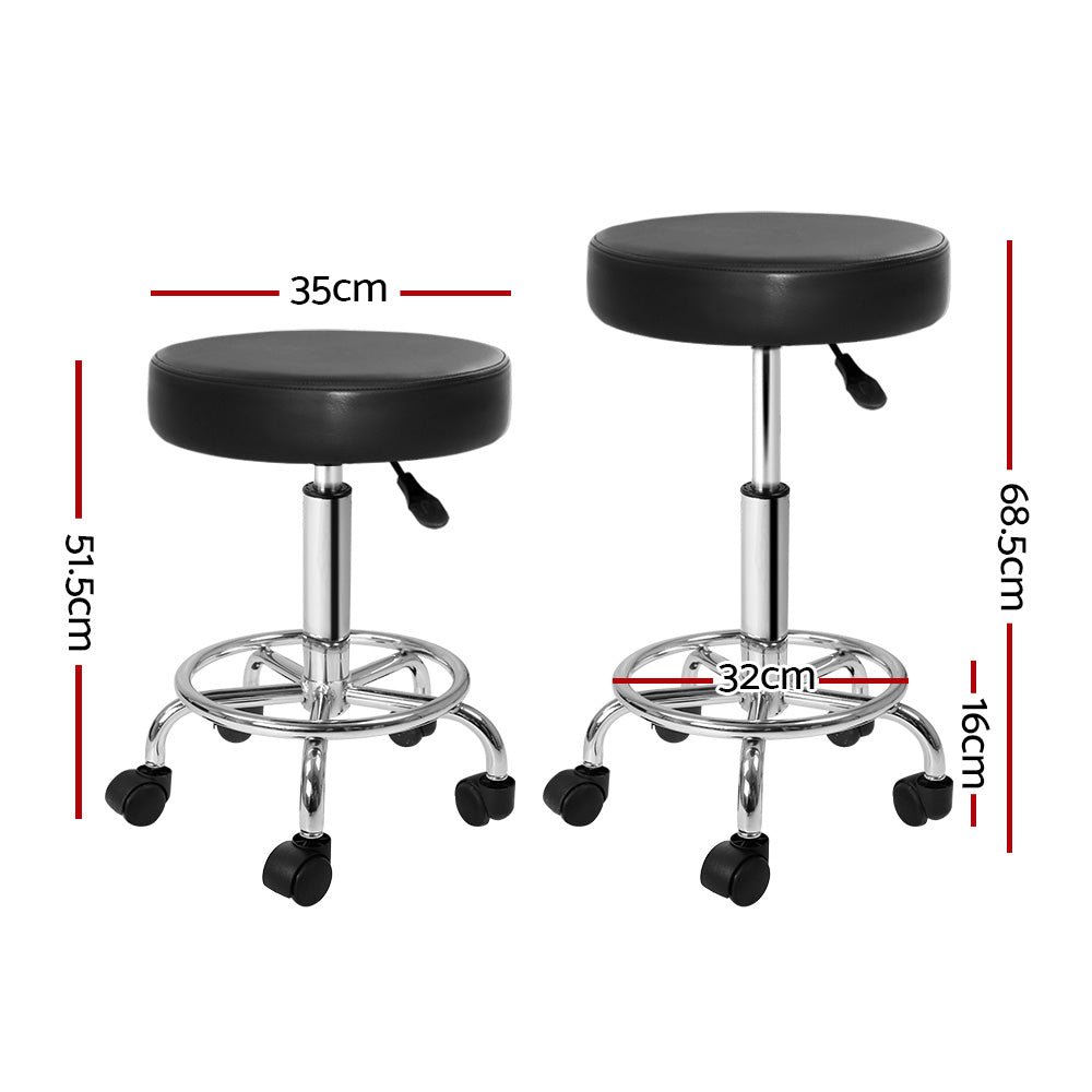 2X Salon Stool Round Swivel Barber Hair Bar Stools Hydraulic Lift Black - Furniture > Bar Stools & Chairs - Rivercity House & Home Co. (ABN 18 642 972 209) - Affordable Modern Furniture Australia