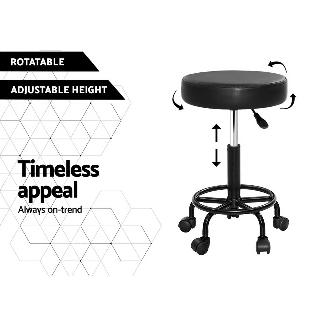 2X Salon Stool Swivel Round Barber Hair Bar Stools Hydraulic Lift Black - Furniture > Bar Stools & Chairs - Rivercity House & Home Co. (ABN 18 642 972 209) - Affordable Modern Furniture Australia