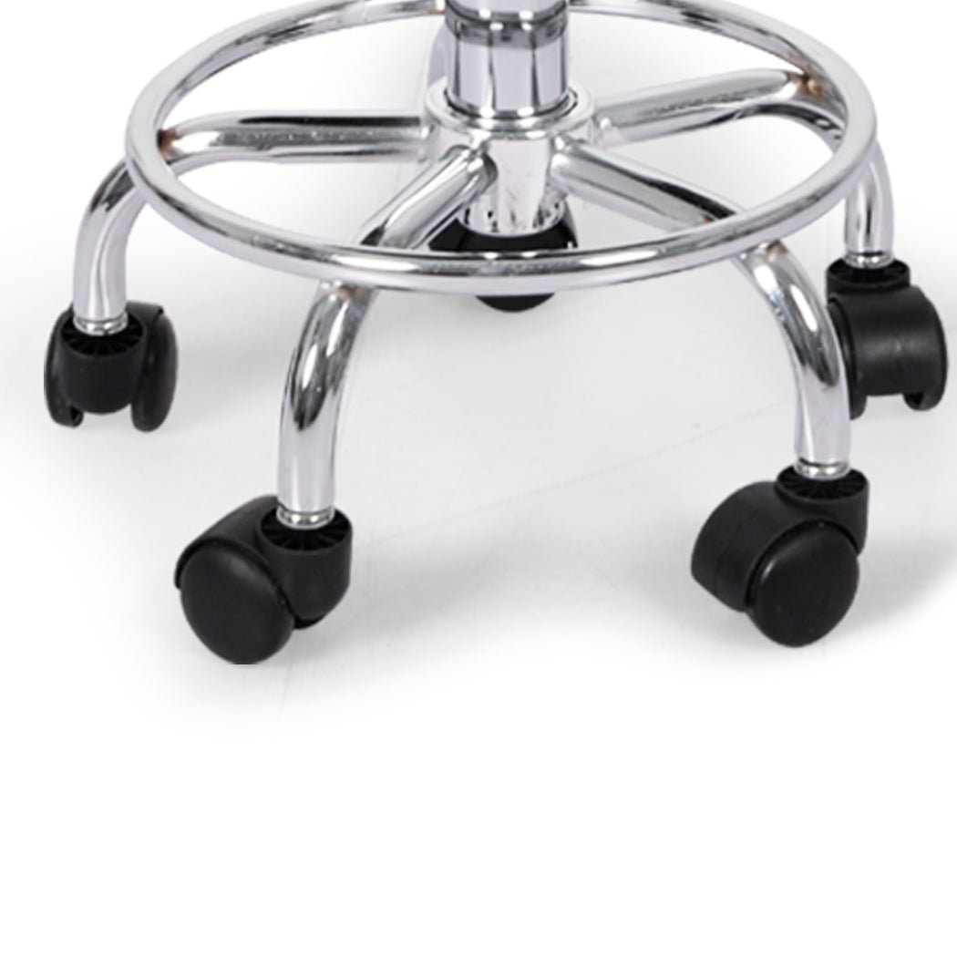 2x Salon Swivel Bar Stools with Casters and Footrest - Black - Rivercity House & Home Co. (ABN 18 642 972 209) - Affordable Modern Furniture Australia