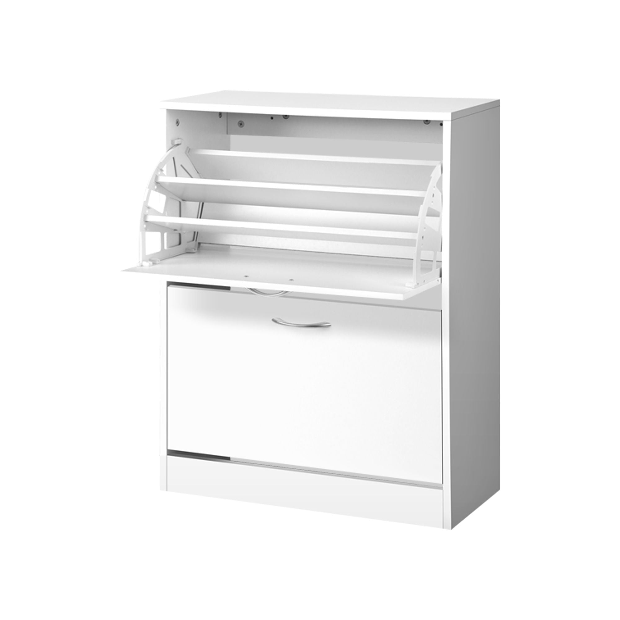 2x Shoe Cabinet Storage Organiser 2 Flip Drawer White - Furniture > Living Room > Shoe Storage - Rivercity House & Home Co. (ABN 18 642 972 209) - Affordable Modern Furniture Australia