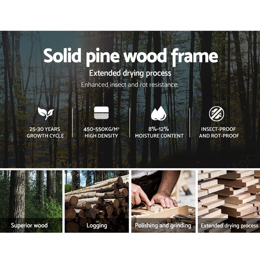 2x Storage Drawers Trundle for Single Wooden Bed Frame Base Timber White - Rivercity House & Home Co. (ABN 18 642 972 209) - Affordable Modern Furniture Australia