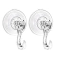 2x Heavy Duty Suction Cup Hooks 5kg Christmas Wreath Hangers - Clear
