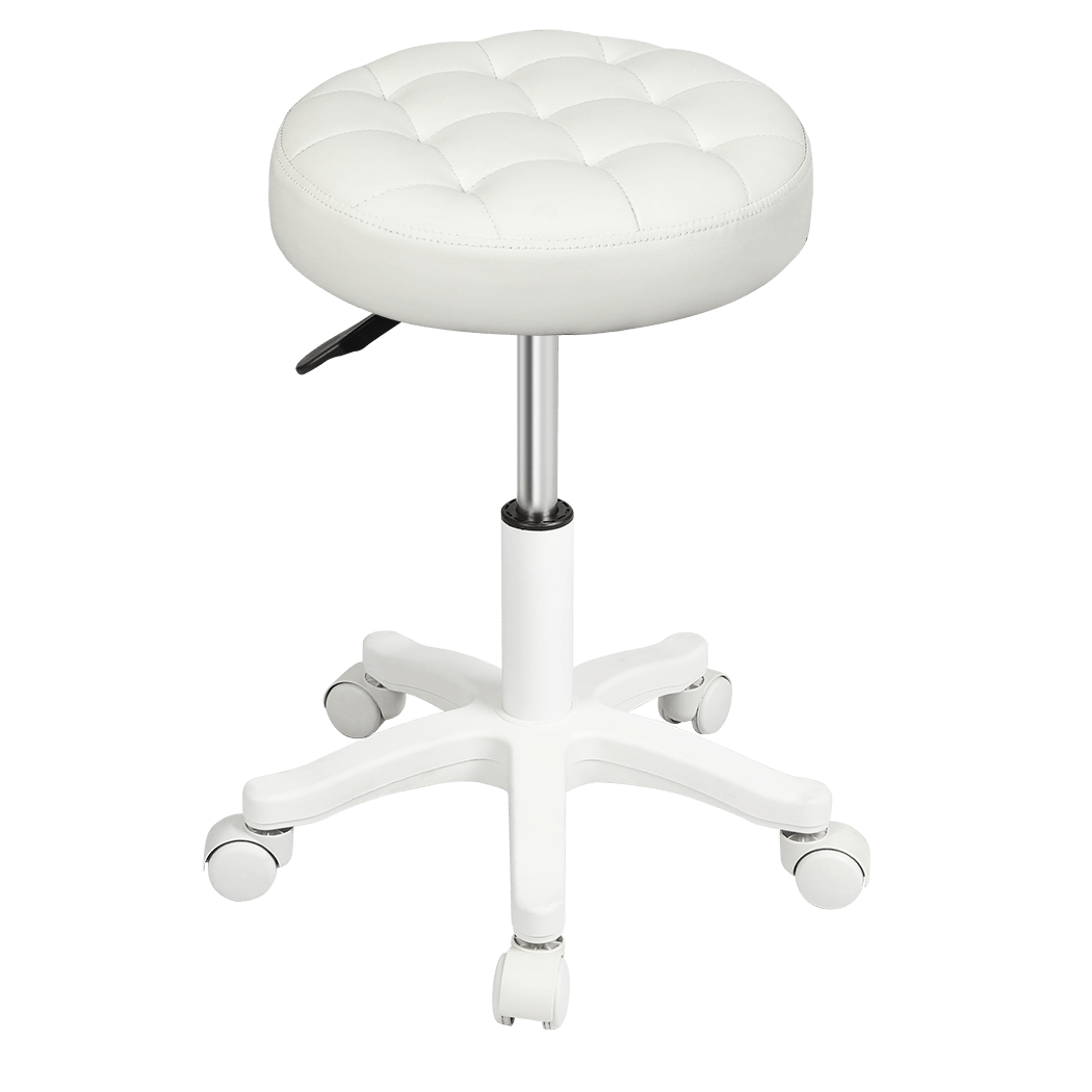 2x Swivel Rolling Bar Stool with 360° Rotation for Salon SPA - Beige - Rivercity House & Home Co. (ABN 18 642 972 209) - Affordable Modern Furniture Australia