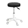 Set of 2 Swivel Rolling Bar Stools with PU Leather Seat for Salon SPA - Black