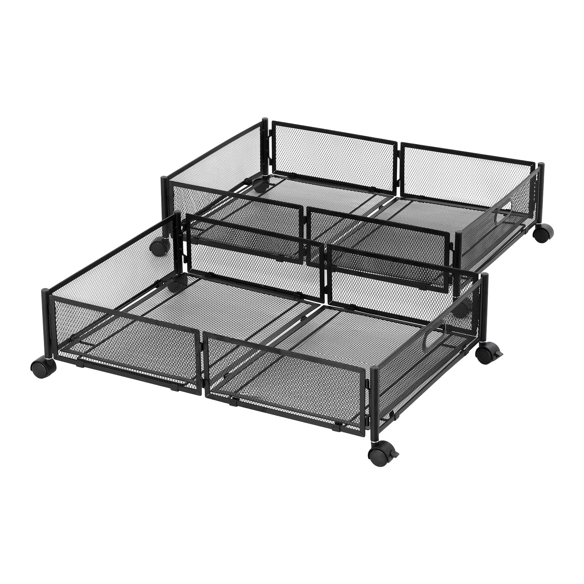 2X Under Bed Storage Containers Metal Boxes Quilt Organiser with Wheels - Home & Garden > Storage > Storage Boxes - Rivercity House & Home Co. (ABN 18 642 972 209) - Affordable Modern Furniture Australia