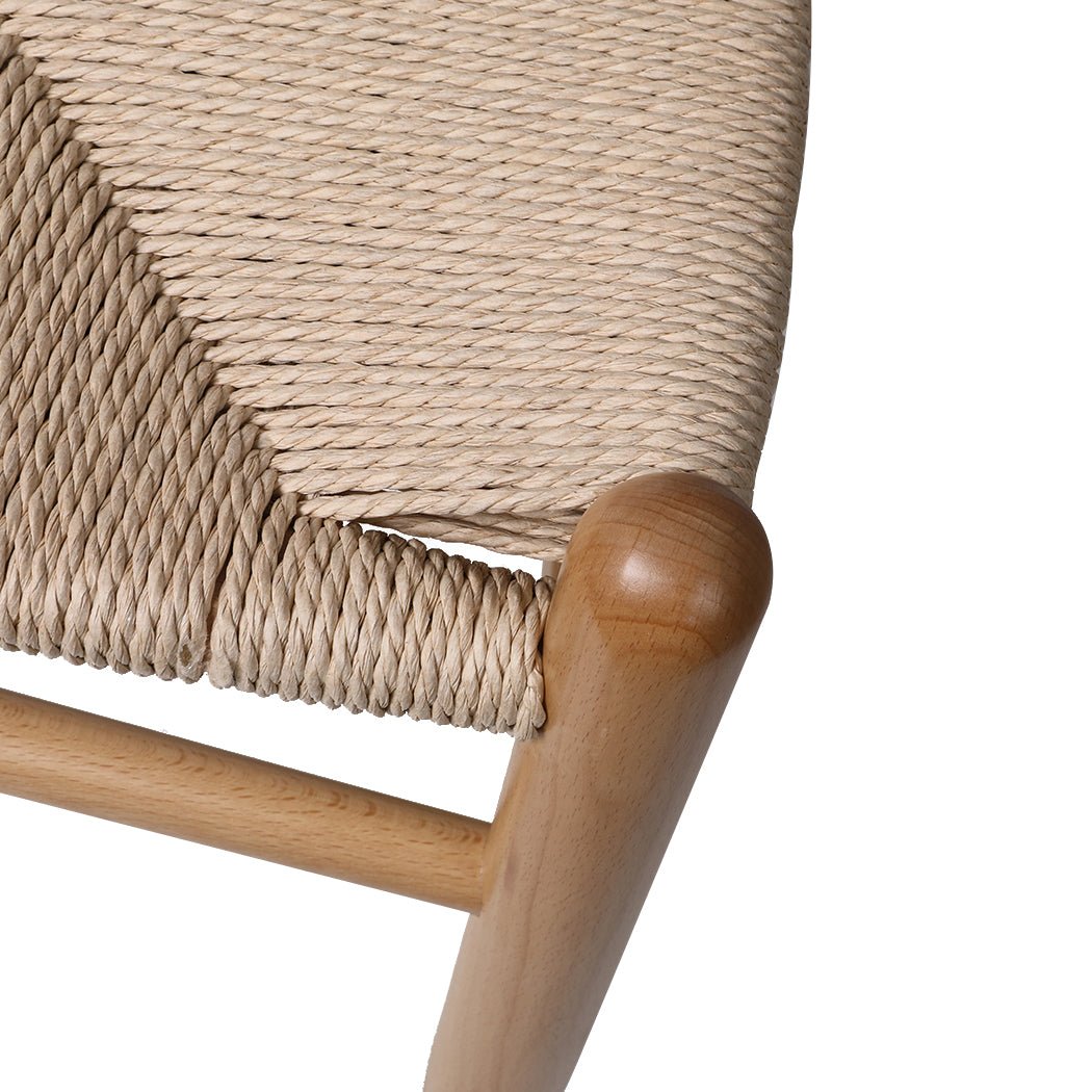 2x Wooden Hans Dining Chairs with Rattan Seat - Oak - Rivercity House & Home Co. (ABN 18 642 972 209) - Affordable Modern Furniture Australia