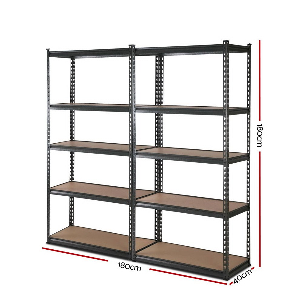 2x1.8M Garage Shelving Warehouse Rack Pallet Racking Storage Charcoal - Tools > Tools Storage > Wall Storage Racks - Rivercity House & Home Co. (ABN 18 642 972 209) - Affordable Modern Furniture Australia