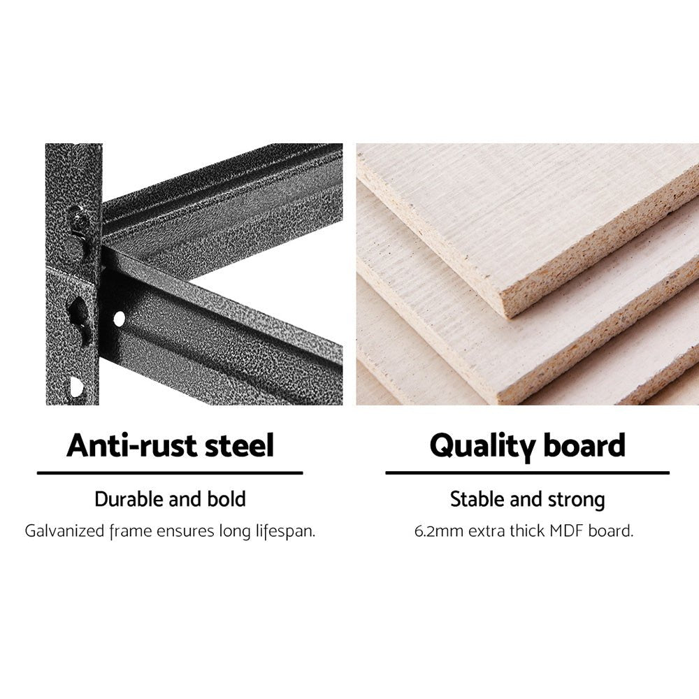 2x1.8M Garage Shelving Warehouse Rack Pallet Racking Storage Charcoal - Tools > Tools Storage > Wall Storage Racks - Rivercity House & Home Co. (ABN 18 642 972 209) - Affordable Modern Furniture Australia