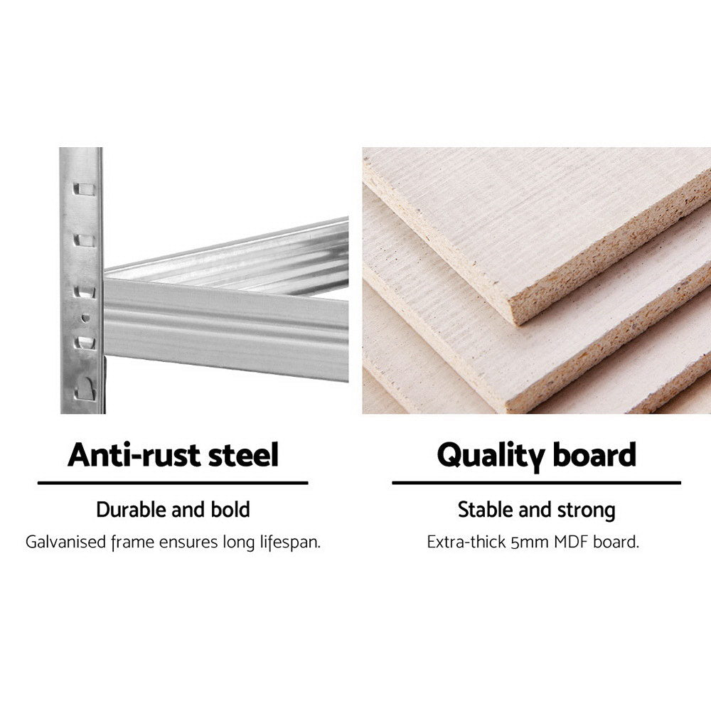 2x1.8M Garage Shelving Warehouse Rack Pallet Racking Storage Shelf Silver - Tools > Tools Storage > Wall Storage Racks - Rivercity House & Home Co. (ABN 18 642 972 209) - Affordable Modern Furniture Australia