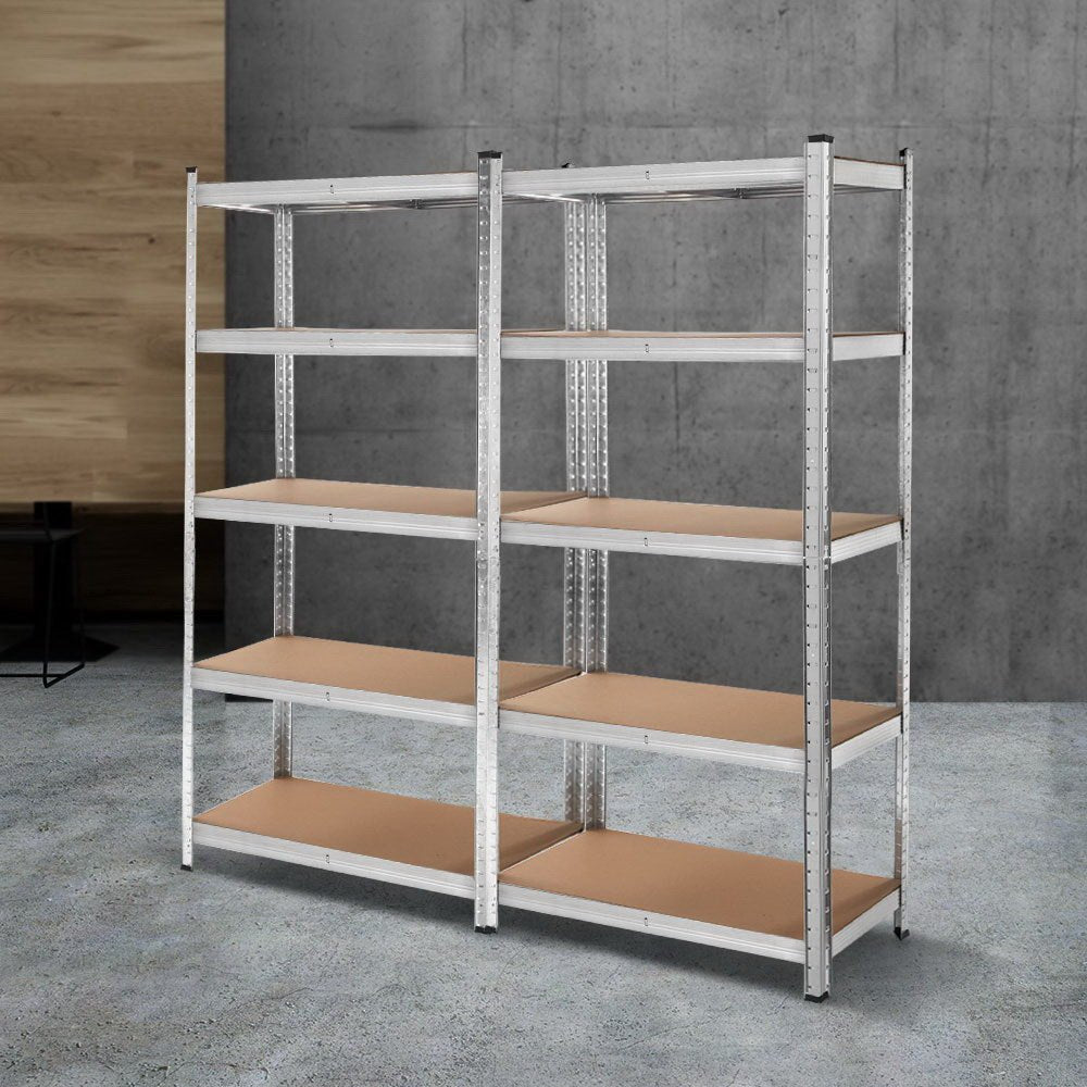 2x1.8M Garage Shelving Warehouse Rack Pallet Racking Storage Shelf Silver - Tools > Tools Storage > Wall Storage Racks - Rivercity House & Home Co. (ABN 18 642 972 209) - Affordable Modern Furniture Australia