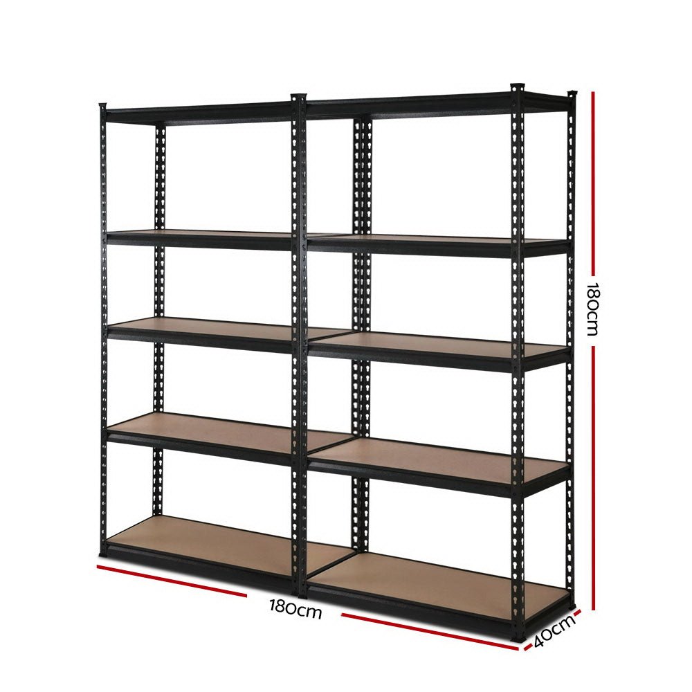 2x1.8M Garage Shelving Warehouse Rack Pallet Racking Storage Shelve Black - Tools > Tools Storage > Wall Storage Racks - Rivercity House & Home Co. (ABN 18 642 972 209) - Affordable Modern Furniture Australia