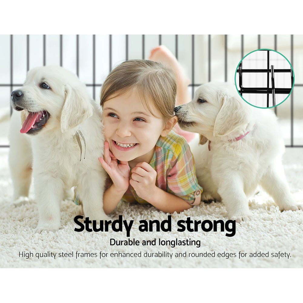 2x24" 8 Panel Dog Playpen Pet Fence Exercise Cage Enclosure Play Pen - Pet Care > Dog Supplies > Dog Playpens & Gates - Rivercity House & Home Co. (ABN 18 642 972 209) - Affordable Modern Furniture Australia