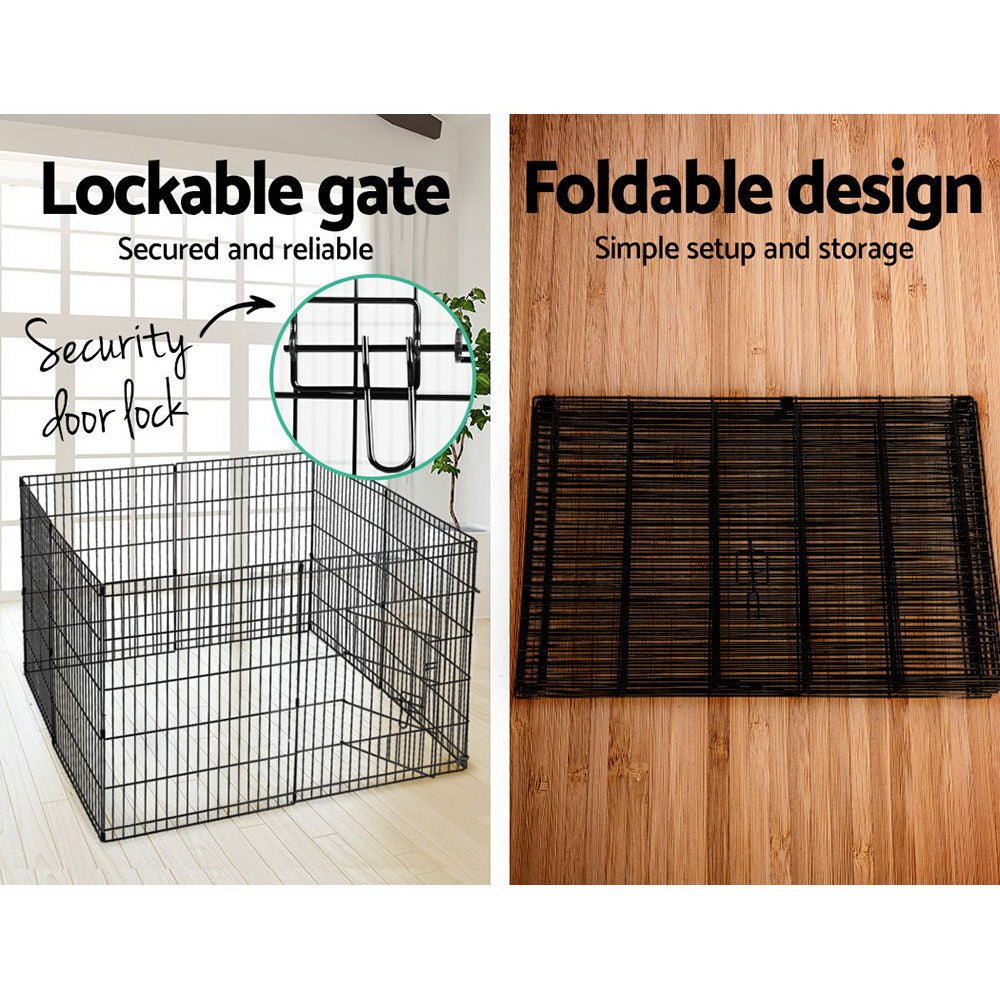 2x30" 8 Panel Dog Playpen Pet Fence Exercise Cage Enclosure Play Pen - Pet Care > Dog Supplies > Dog Playpens & Gates - Rivercity House & Home Co. (ABN 18 642 972 209) - Affordable Modern Furniture Australia