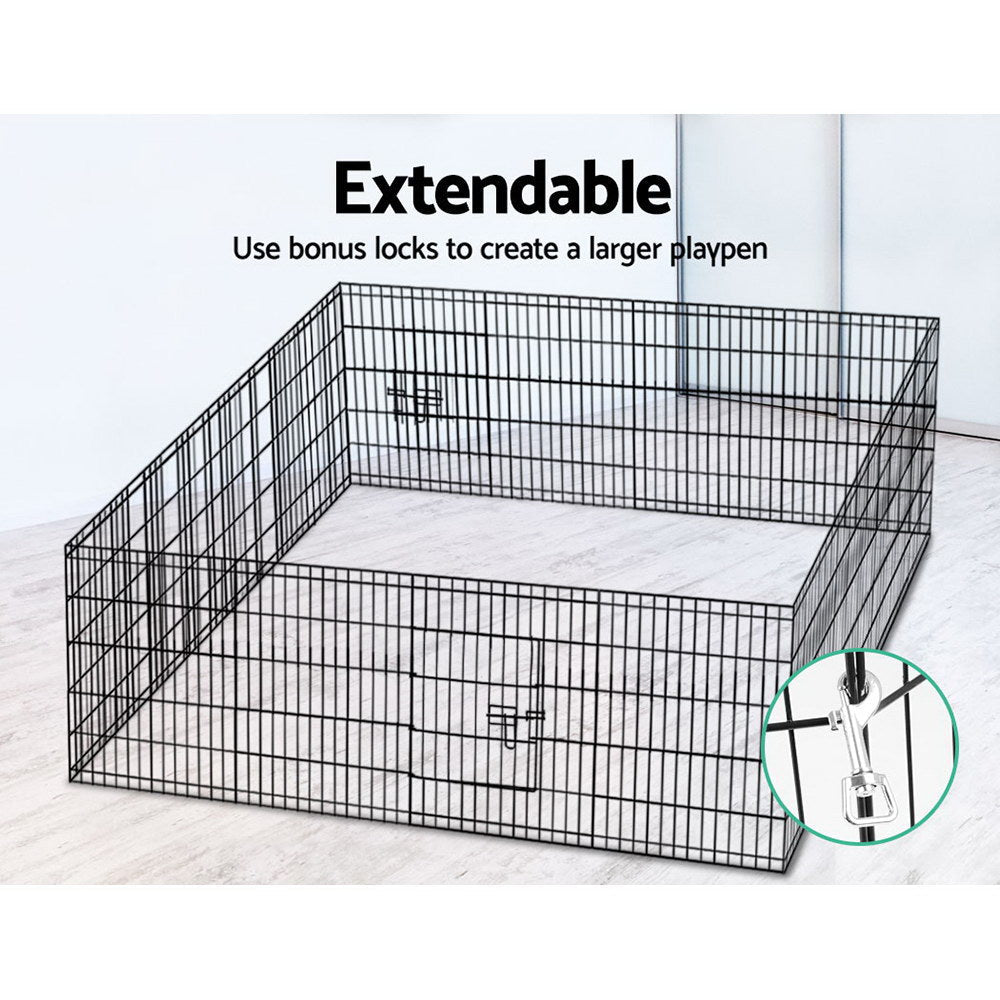 2x30" 8 Panel Dog Playpen Pet Fence Exercise Cage Enclosure Play Pen - Pet Care > Dog Supplies > Dog Playpens & Gates - Rivercity House & Home Co. (ABN 18 642 972 209) - Affordable Modern Furniture Australia