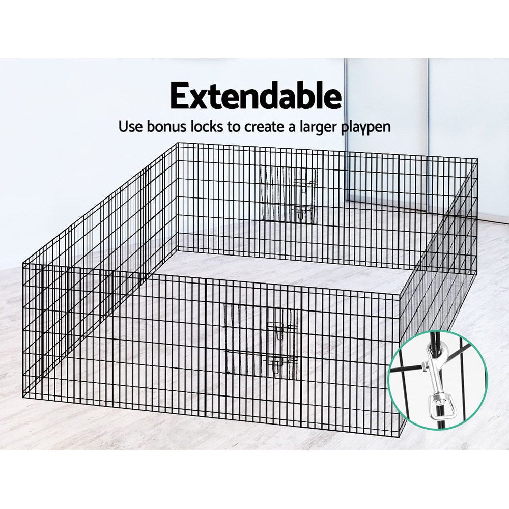2x36" 8 Panel Dog Playpen Pet Fence Exercise Cage Enclosure Play Pen - Pet Care > Dog Supplies > Dog Playpens & Gates - Rivercity House & Home Co. (ABN 18 642 972 209) - Affordable Modern Furniture Australia