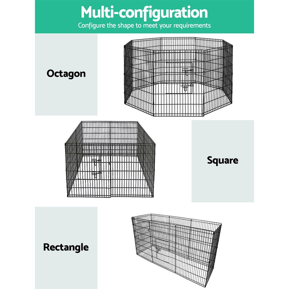 2x36" 8 Panel Dog Playpen Pet Fence Exercise Cage Enclosure Play Pen - Pet Care > Dog Supplies > Dog Playpens & Gates - Rivercity House & Home Co. (ABN 18 642 972 209) - Affordable Modern Furniture Australia