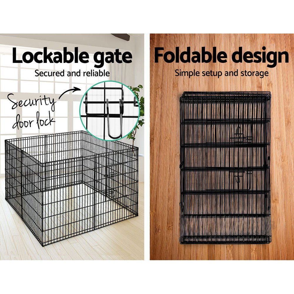 2x36" 8 Panel Dog Playpen Pet Fence Exercise Cage Enclosure Play Pen - Pet Care > Dog Supplies > Dog Playpens & Gates - Rivercity House & Home Co. (ABN 18 642 972 209) - Affordable Modern Furniture Australia