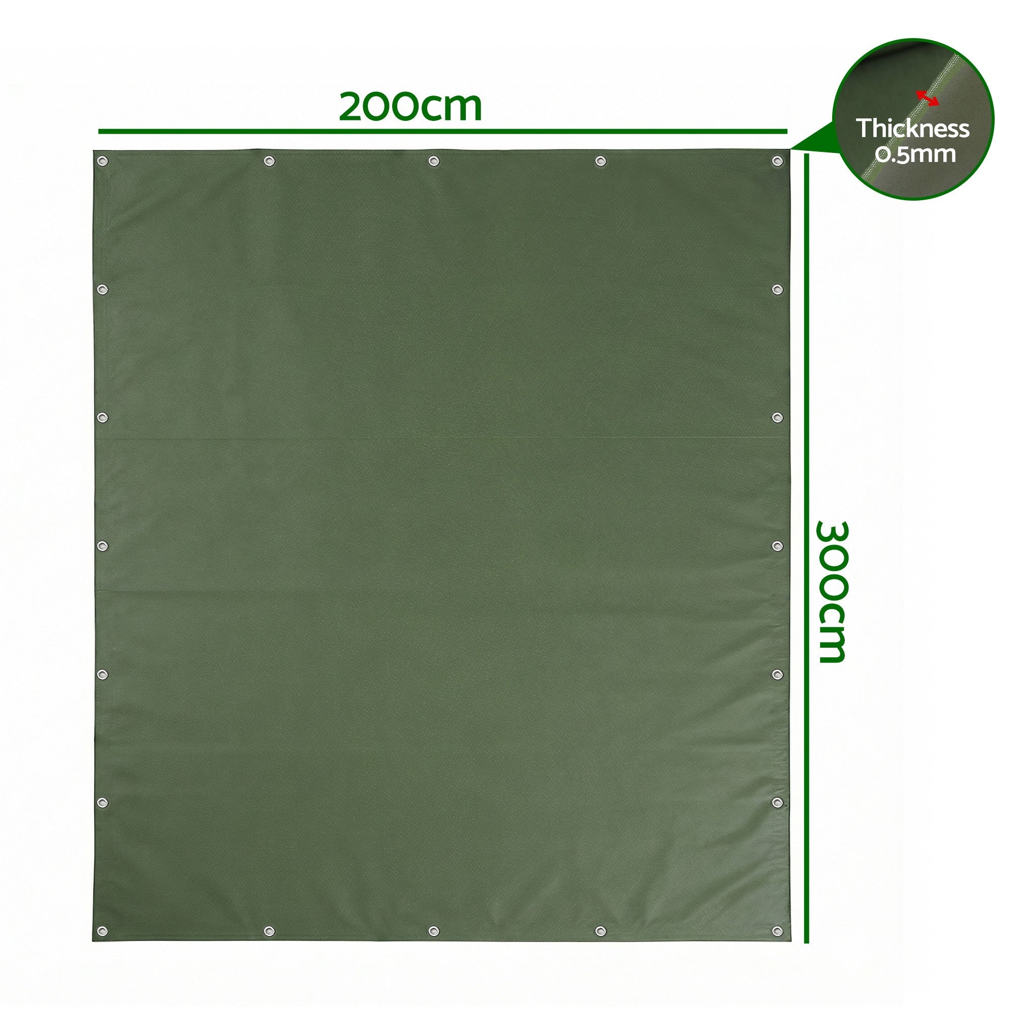 2x3m Tarp Tarpaulin 600GSM Camping Canvas Heavy Duty Water Resistant - Outdoor Recreation > Camping > Caravan Accessories - Rivercity House & Home Co. (ABN 18 642 972 209) - Affordable Modern Furniture Australia