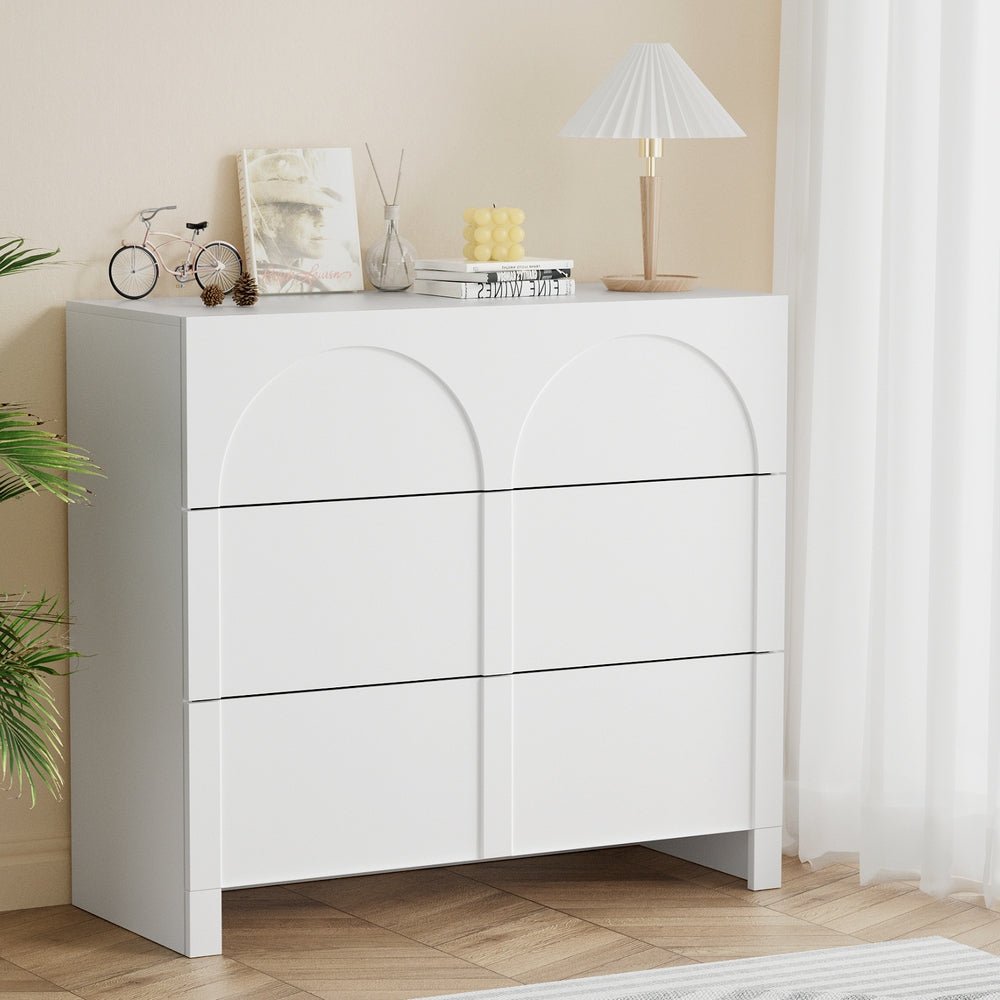 3 Chest of Drawers Lowboy Dresser Cabinet White - Furniture > Bedroom > Dressers - Rivercity House & Home Co. (ABN 18 642 972 209) - Affordable Modern Furniture Australia