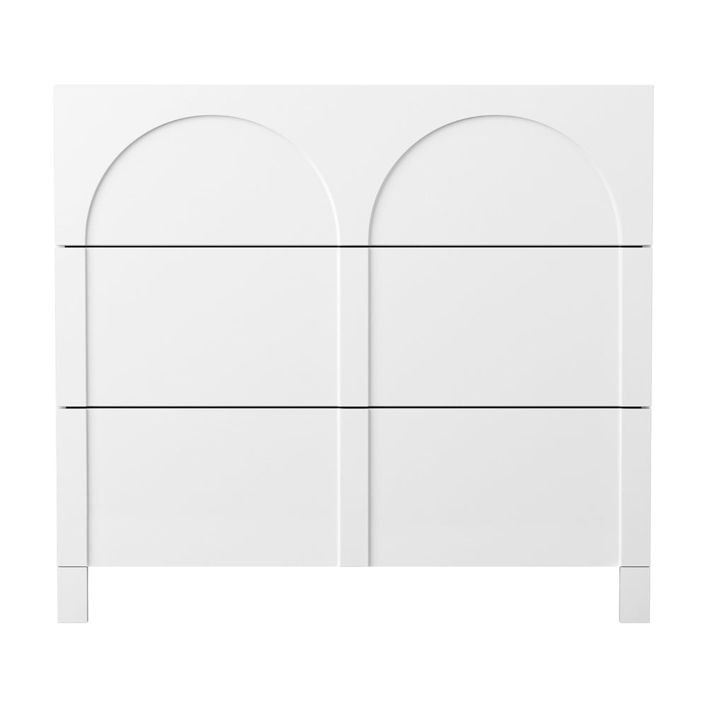 3 Chest of Drawers Lowboy Dresser Cabinet White - Furniture > Bedroom > Dressers - Rivercity House & Home Co. (ABN 18 642 972 209) - Affordable Modern Furniture Australia