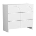 3-Drawer Lowboy Chest of Drawers Cabinet with Push-to-Open - White