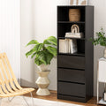 3 Drawer Tallboy Chest of Drawers Cabinet - Black