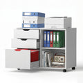 3 Drawer Mobile Filing Cabinet Printer Stand Cabinet Home Office Storage White