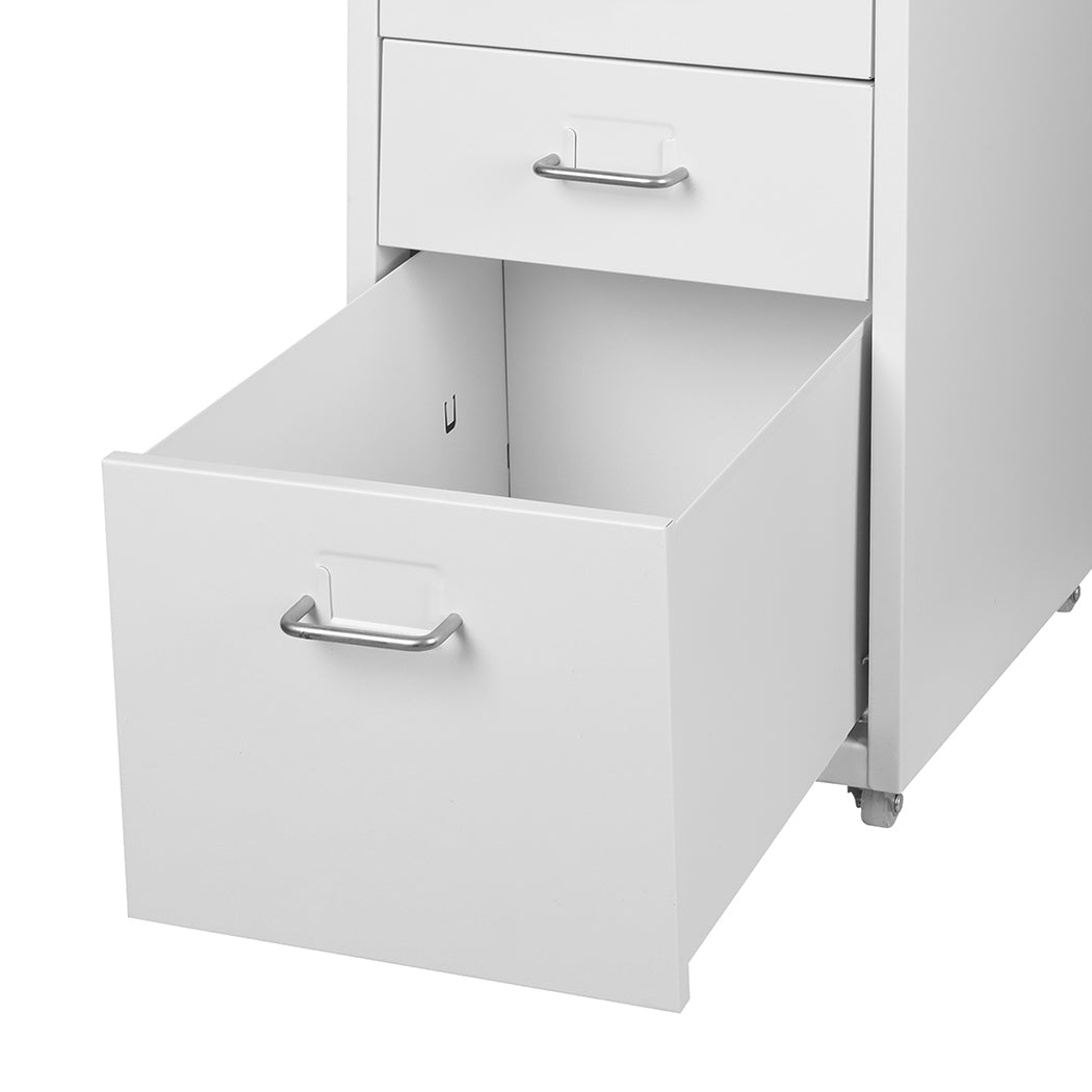 3 Drawer Office Filing Cabinet with Wheels and Label Holders - White - Rivercity House & Home Co. (ABN 18 642 972 209) - Affordable Modern Furniture Australia