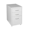 3 Drawer Office Filing Cabinet with Wheels and Label Holders - White